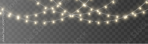 Festive string lights garland vector illustration bright. Colorful bulbs shine on transparent background. Ideal for posters cards and ads.