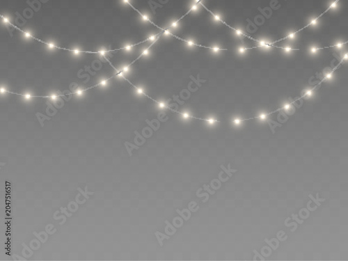 Vector holiday Christmas lights garland colorful and bright. Festive bulbs for seasonal decoration. Great for cards banners and invitations.
