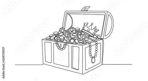 Photos Treasure Chest Overflowing with Jewels, Gold Coins, and Pearls