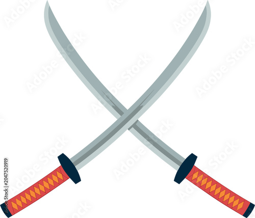 Crossed Samurai Swords IllustrationCrossed Samurai Swords Illustration
