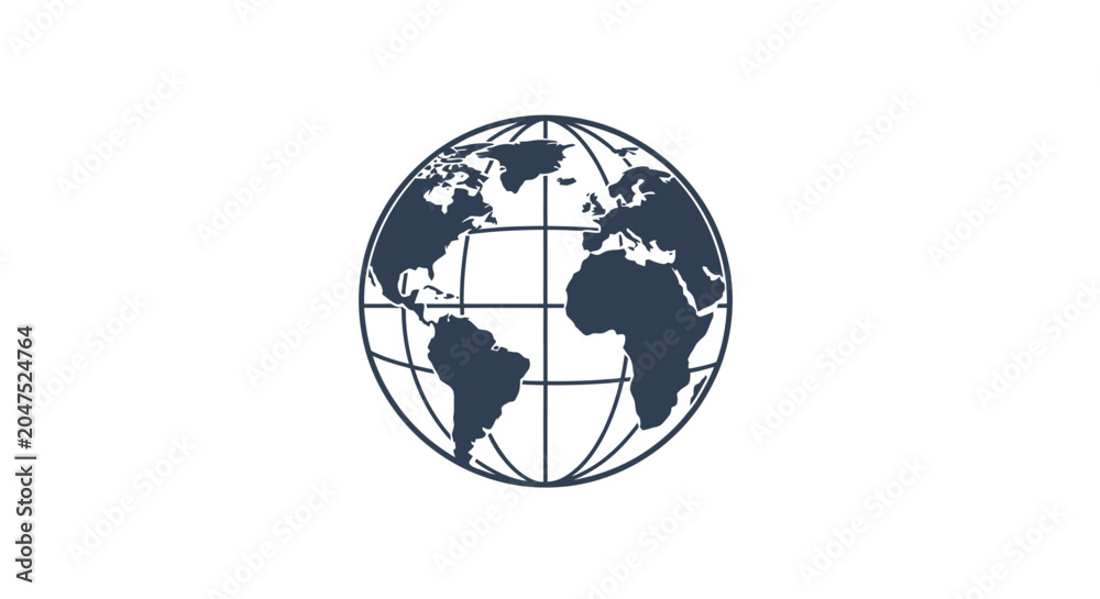 Fotografija Globe Icon World Map Symbol.