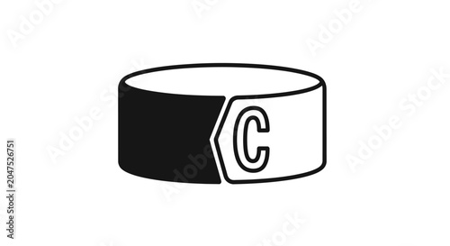 Captain armband icon with letter C symbol.