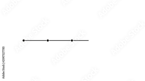 Timeline clip with five circles 4k animation video. Growing horizontal line and orange circle data points on a dark grid background. Useful for information sharing and animated infographic