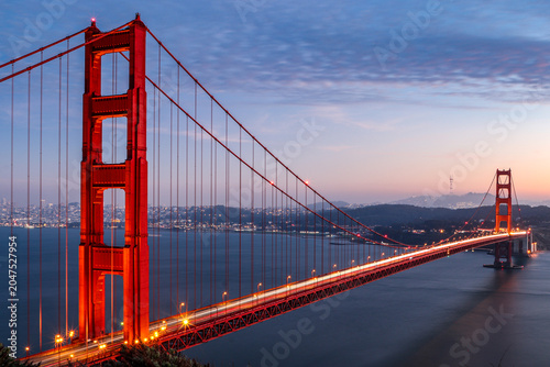 Canvas-taulu View from Battery Spencer looking towards the Golden Gate Bridge