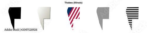 Konstfotografi Thebes (Illinois) blank outline map set