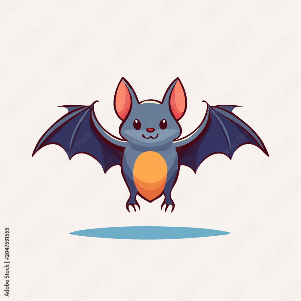 Fototapeta premium Cute Cartoon Bat Illustration