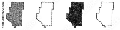 Fotografie Sketch Pope County (Arkansas) outline map design set