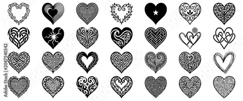 Decorative Heart Filigree and Tribal Silhouette SVG Cut Files Bundle