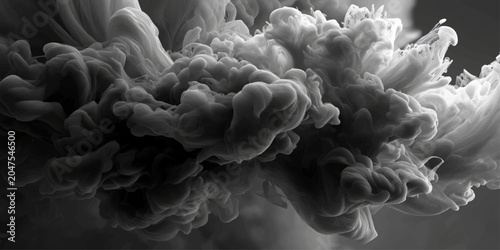 Foto A smooth blue wave of flowing smoke creates an artful sea anemone flower shape w