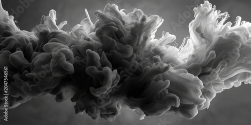 Obraz na płótnie A beautiful closeup of a black and white coral and fish swimming near an underwa
