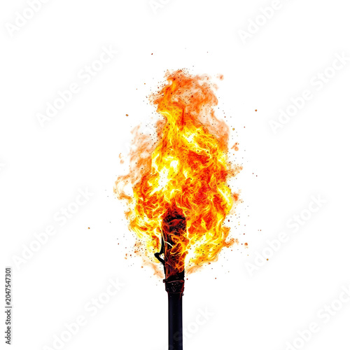 Fire Flame Element Isolated on White Background