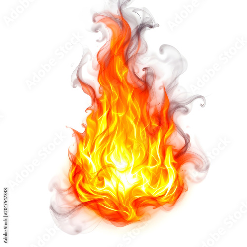 Fire Flame Element Isolated on White Background