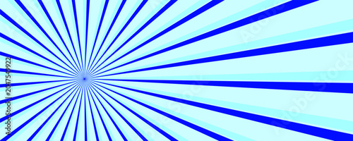 Vector simple blue background. Spiral stripes in retro pop art style