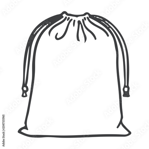 Simple Drawstring Pouch Bag Hand Drawn Illustration
