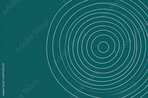 Abstract Teal background with white concentric circles forming a ripple effect
