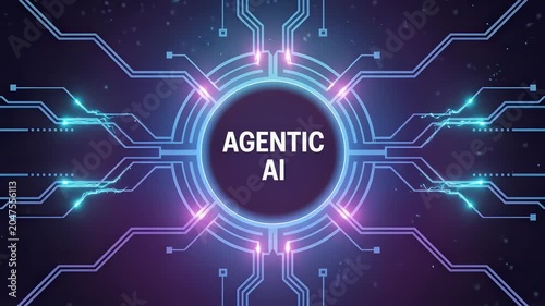 Agentic AI on Futuristic Circuit Board Technology Background | Agentic AI Autonomous AI Intelligent Agents Video