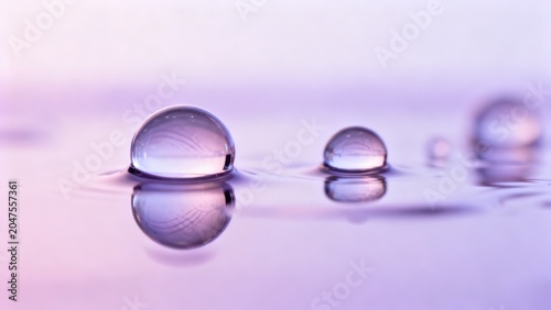Water droplets on reflective surface