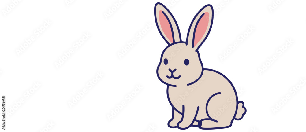 Obraz premium Adorable Rabbit Character Vector Design