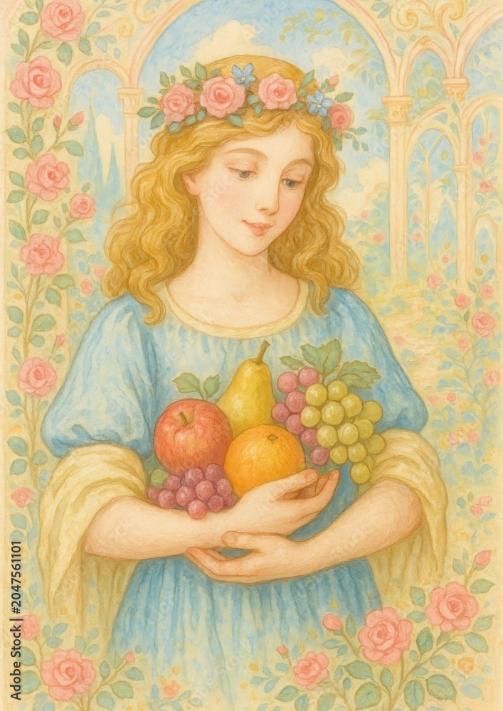 Obraz premium Vintage art with fruits