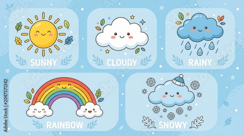 Sun, clouds, rain, rainbow, snow: diverse weather