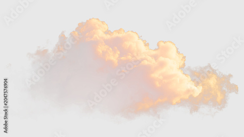 Fotografía Cloud floating on a transparent background with warm colors and soft shapes in d