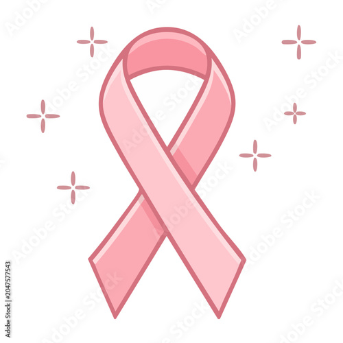 Pink ribbon symbol for breast cancer awareness