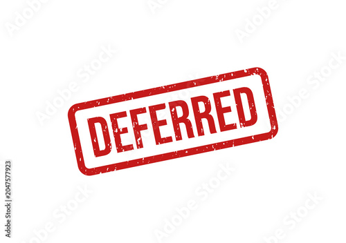 Foto Red deferred stamp on white background