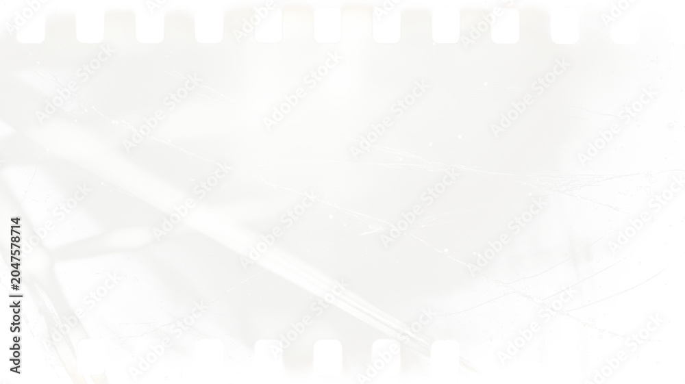 Fototapeta premium Transparent png vintage film frame overlay with realistic scratches smudges hairs dust and grunge texture on white background distressed retro photo effect design template gradient shadow vignette