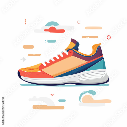 Colorful Running Shoe Illustration