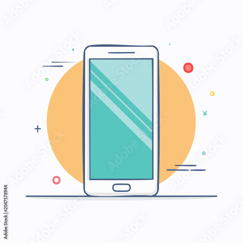 Modern Smartphone Illustration with Abstract Background