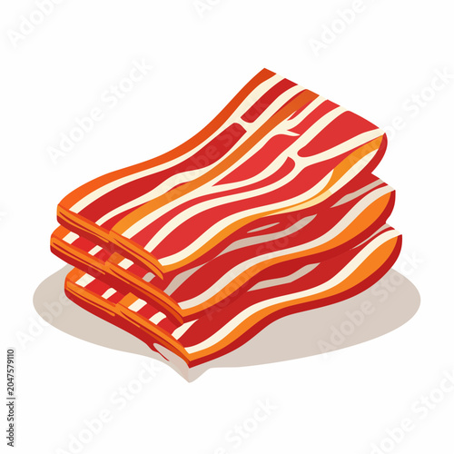 Stack of Raw Bacon Slices