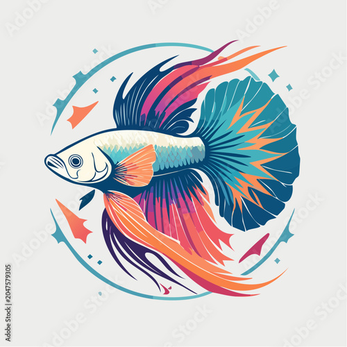 Vibrant Betta Fish Illustration