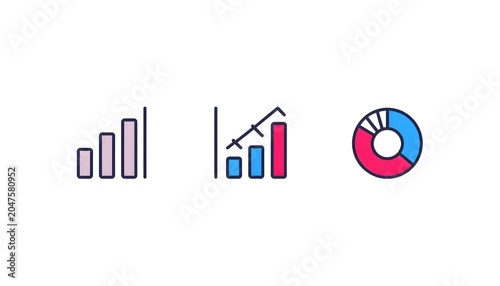 Dark Blue Bar Chart and Pie Chart Analytics Dashboard Icon