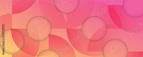 Foto Colorful abstract techno background with combination of glowing circle shapes and curved lines