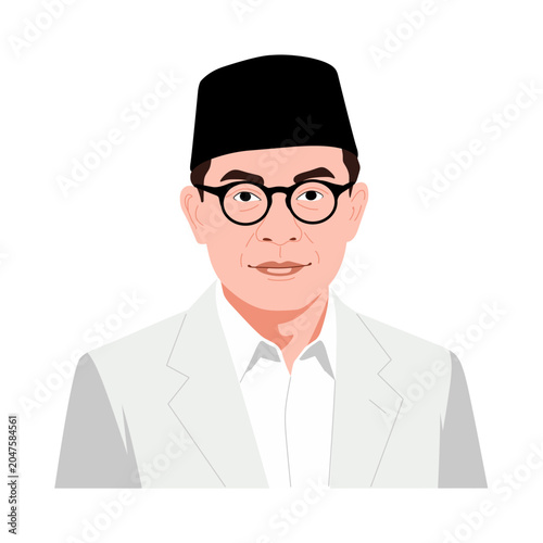 Fotografie mohammad hatta, bung hatta, indonesian founding father, vice president, indonesi