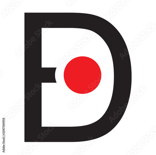 Billede på lærred ED letter or EOD letter with circle logo icon design
