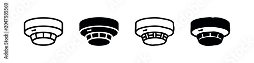 Tableau sur toile Smoke detector or fire alarm icon set