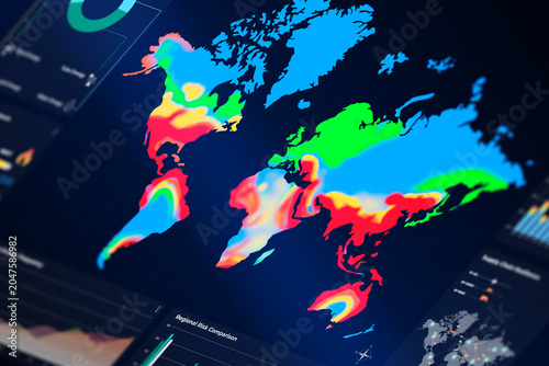 Global Environmental Data Visualization on Dark Interface with Heatmap Analytics