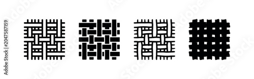 Photos Woven fabric texture pattern icon set