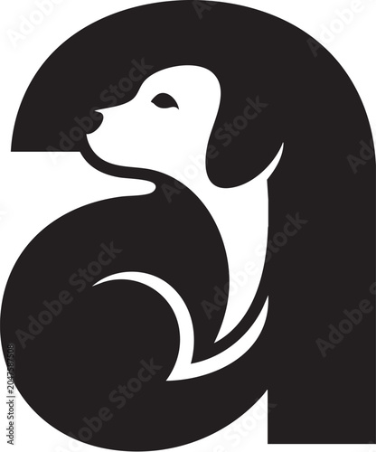 logo letter 'a' mixed with a dog