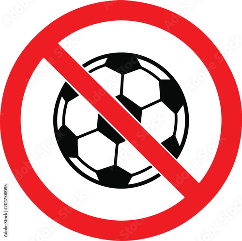 No soccer ball allowed on transparent background