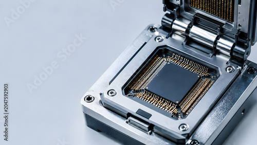 Precision Semiconductor Test Socket with Microchip