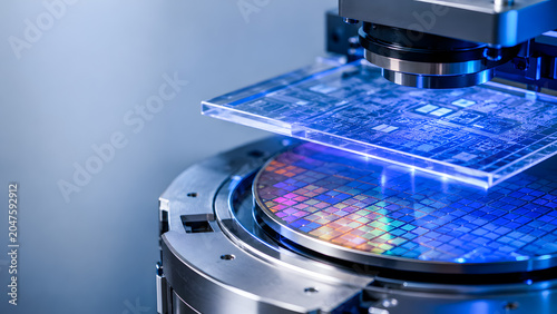 Photolithography Mask Alignment Over Semiconductor Wafer