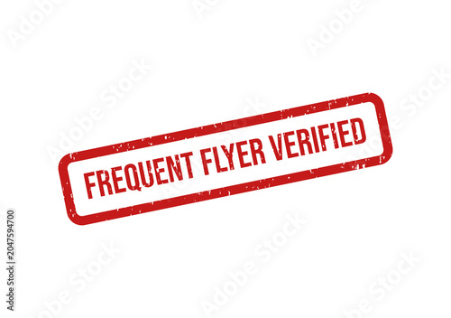 Foto Red stamp with frequent flyer verified text