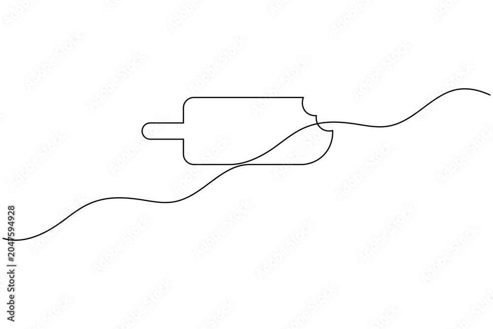 Obraz premium Ice cream bar continuous one line drawing minimalist ice cream dessert vector illustration