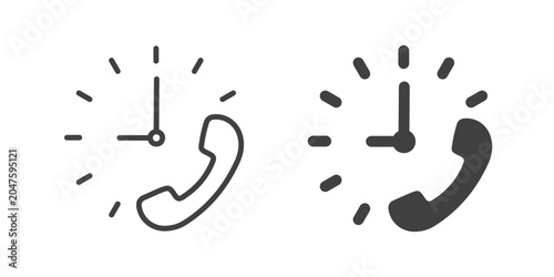 Bild auf Leinwand Call History icon. Line and glyph solid icon