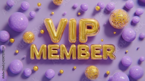golden vip member design on violet background illustration
