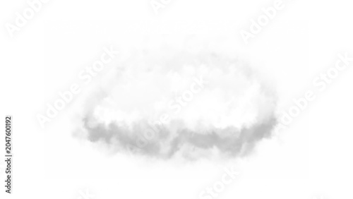 White fluffy cloud element isolated on transparent background