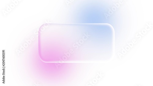 Abstract glassmorphism blank card with vibrant gradient light on clean background for modern UI design