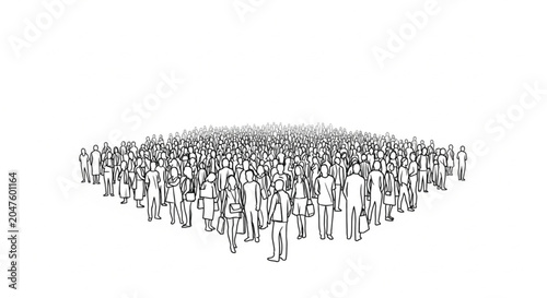 Large Group of Diverse People Standing.